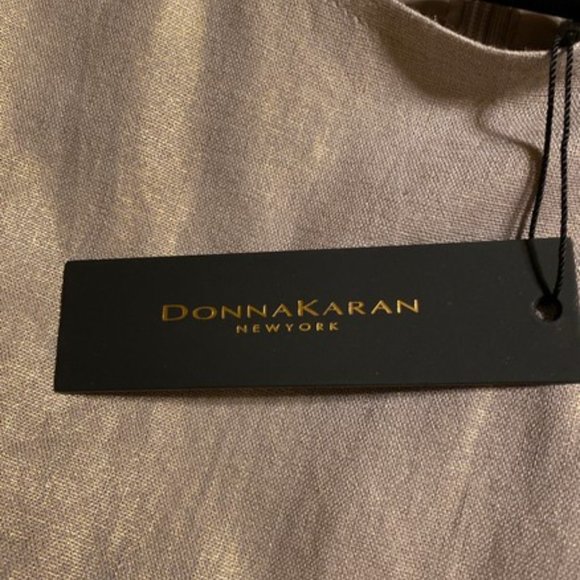 Donna Karan Tan Gold Summer Cools A-line Sleeveless Work/Office Dress sz 4 NWT - Picture 7 of 9